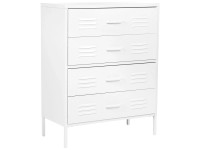 Beliani Cassettiera Enago Metallo Bianco (HxLxP) 102 x 80 x 40 cm