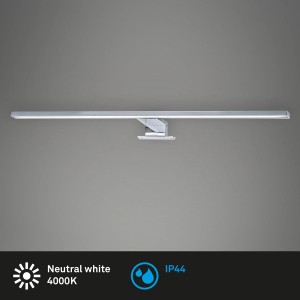Briloner LED lampe de miroir, 60cm, chrome, lumière blanche neutre pour salle de bain et miroir.