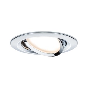 Spot encastrable LED Paulmann Slim Coin, orientable, chrome, 6,8W, blanc chaud. Idéal pour montage au plafond.