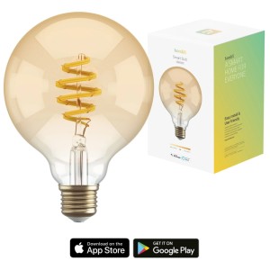 Hombli Smart Filament Lampadina Ambra E27, 5.5W. Lampada smart con luce bianca calda.
