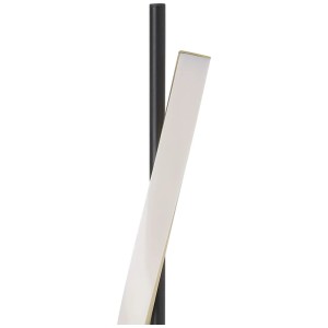 Moderna lampada da terra a LED Conaprato nera con luce a spirale e funzione dimmerabile.