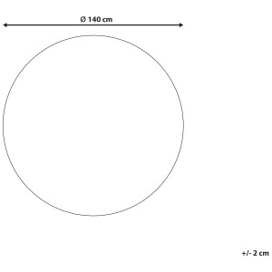 Schéma : Tapis rond Artora en jute beige et noir, diamètre 140 cm.