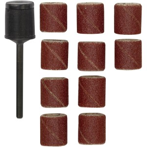 Cilindro abrasivo Proxxon 14mm con 10 nastri abrasivi grana 120 per utensili miniaturizzati.