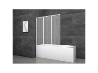 Aurlane Badewannen-Faltwand White Cloud 3-flügelig Weiss 120 x 130 cm Aurlane Badewannen-Faltwand White Cloud 3-flügelig Weiss 120 x 130 cm