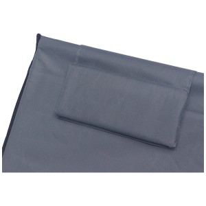 Lettino da spiaggia pieghevole antracite con poggiatesta. Ideale per giardino e spiaggia.
