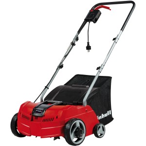 Scarificatore elettrico Einhell GC-SA 1231/1 rosso con cesto di raccolta.