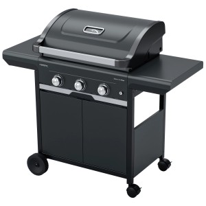 Campingaz Gasgrill Select 3 L Plus mit 3 Brennern, Seitenkocher und praktischem Unterschrank.