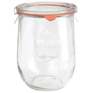 Tulpen-Randglas 1062 ml mit Glasdeckel, Dichtung und Klammern zum Dekorieren und Einmachen.