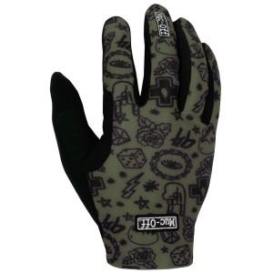 Muc-Off Fahrradhandschuh Mesh Grün Gr. L mit Muster für optimalen Grip und Touchscreen-Funktion.