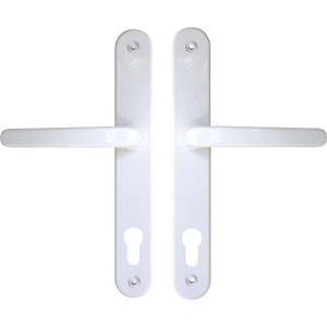 Ensemble de poignées de porte Compact blanc, entraxe de 92 mm pour portes intérieures.