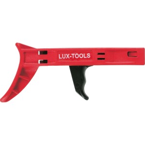 Pistolet à colliers de serrage LUX rouge pour tendre et couper les colliers.