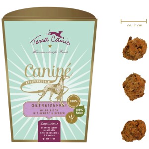 Terra Canis Canipe snack per cani selvaggina, senza cereali, 200g. Crocchette con selvaggina, verdure e frutti di bosco.