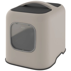 Lettiera per gatti Rotho Biala color cappuccino: Toilette chiusa con porta e maniglia.