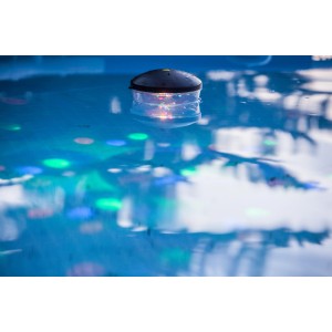 Luce subacquea galleggiante e colorata per laghetto o piscina, 12x14,5 cm.
