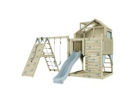 PolarPlay Spielturm Anika Schaukel Kletterturm Rutsche Eisblau