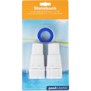 Steinbach Schlauchtüllen Doppelpack, 32/38 mm mit Außengewinde für Pool Installation & Fittinge.