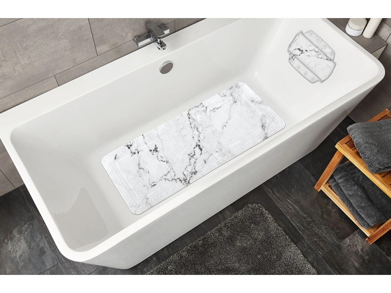 Tappetino per vasca da bagno antiscivolo 36x72 cm lavabile in lavatrice  grigio