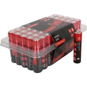 Batterie alcaline AAA, confezione da 50 per dispositivi come telecomandi e torce.