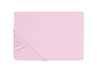 Beliani Spannbettlaken Janbu Baumwolle Pastellrosa 140 x 200 cm
