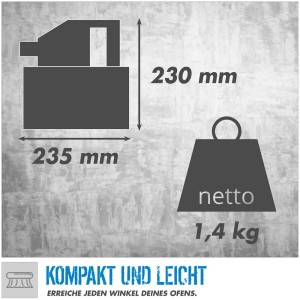 Illustration des dimensions et du poids de l'aspirateur à cendres Güde GA 4-600.1.