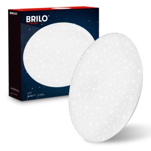Plafonnier LED Brilo Verb blanc et rond avec effet ciel étoilé. Lampe LED moderne.