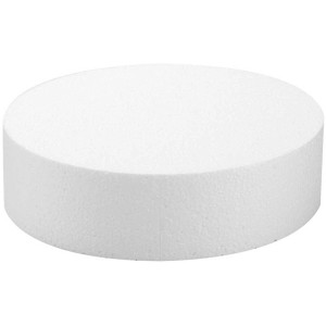 Disque en polystyrène blanc, 25x7 cm, pour loisirs créatifs et décorations.