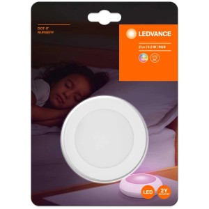 Luce notturna Ledvance LED Dot-It Nursery RGB con controllo touch e cambio colore.