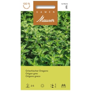 Confezione di semi di origano greco, resistente e aromatico.