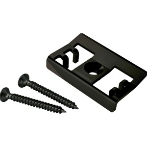 Clip de bordure universel en acier inoxydable noir, lot de 10 pièces pour lames de terrasse.