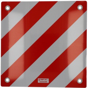 Cartrend Segnale di avvertimento per Italia, 50x50 cm, metallo, a strisce rosse e bianche, con occhielli per il fissaggio.