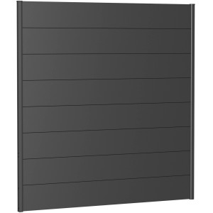 Panneau mural Biohort brise-vue, gris foncé métallisé, 180x180cm, pour jardin et terrasse.