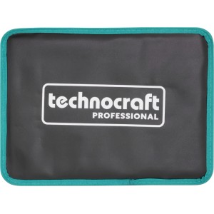 Mallette à outils Technocraft Pro Case 6 PB fermée avec logo et bordure turquoise.
