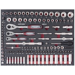 Kraftwerk Jeu de douilles Pro Line S, 5 pièces, en coffret. Clés et accessoires bien rangés.