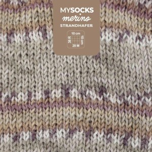 Lana Myboshi mysocks Merino Strandhafer, dettaglio della texture e dei colori.