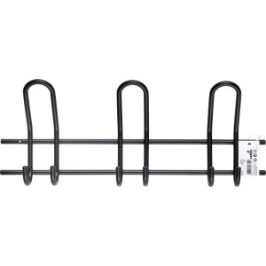 Hettich Garderobenleiste Typ 47 aus schwarzem Stahl mit 3 großen und 6 kleinen Haken für Flur und Garderobe.