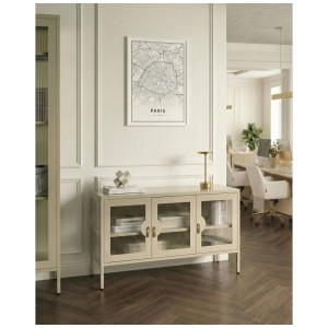 Beliani Buffet Gleora beige clair 65 x 120 x 40 cm