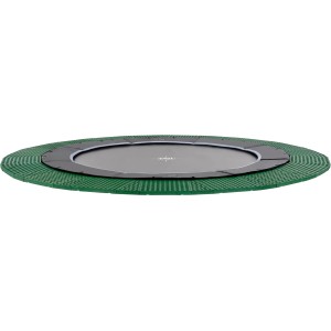 Trampolino interrato rotondo nero EXIT Dynamic Ø 366 cm con piastre di sicurezza Freezone verdi.