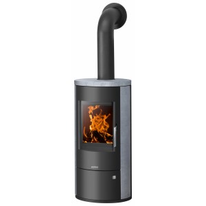 Poêle à bois Justus Austin 5 avec habillage en stéatite, noir, 5 kW, classe énergétique A