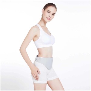 Stylies fascia riscaldante grigia per alleviare i dolori mestruali, con power bank.