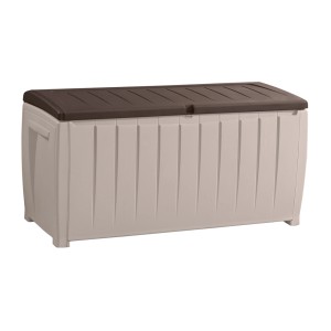 Keter Novel box per cuscini, marrone-beige, box universale per cuscini da giardino e altro.