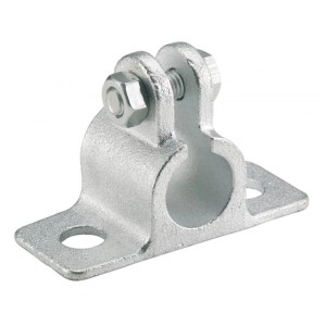 Support d'axe Doerner + Helmer en fonte grise avec vis de serrage M8, adapté aux axes de 2 cm.