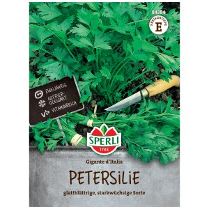 Sperli Saatgut Petersilie Gigante d'Italia, glattblättrige Kräutersamen für Garten und Balkon.