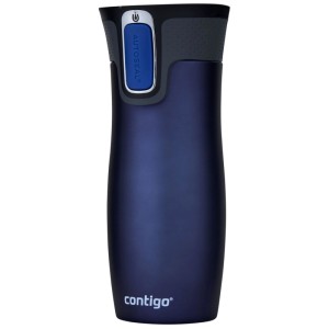 Thermos Contigo West Loop blu in acciaio inox, 470 ml, con chiusura Autoseal.