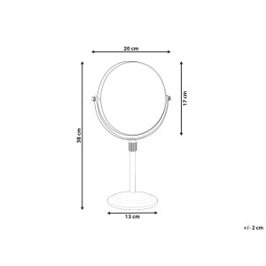 Illustrazione di uno specchio cosmetico Aveyron Gold con dimensioni.