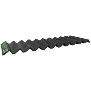 Bordure de pelouse en plastique noir, flexible et robuste, 29x83 cm.