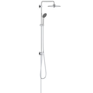 Sistema doccia Grohe Vitalio Joy 260 per montaggio a parete con soffione e doccetta.