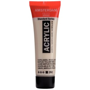 Tube de peinture acrylique Amsterdam Jaune de Naples Rouge Clair, Standard Series, 20 ml.