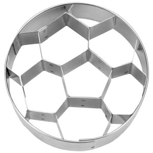 Ausstecher Fussball, Ø 6cm, aus Edelstahl. Ideal für Plätzchen und mehr.
