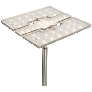 Lampadaire LED moderne Brilo Floor I, 2 lampes, nickel mat. Lampe de salon avec lumière blanc chaud.
