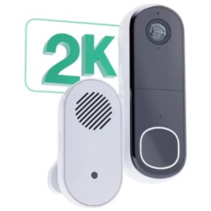 Arlo Essential 2K Video-Türklingel mit Türgong für die Kameraüberwachung.